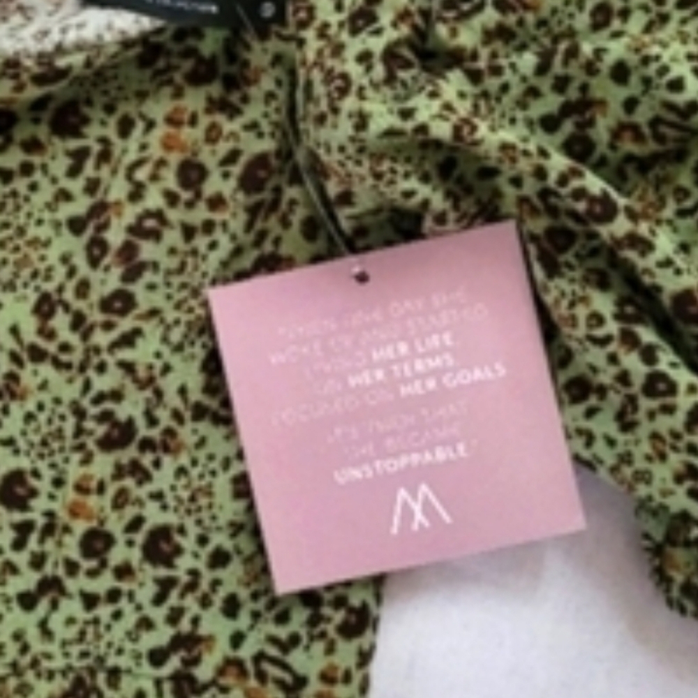 NWT! Posh Spring Boho Animal Print Puff Sleeve Babydoll Womens Mini Dress Small - Picture 11 of 14